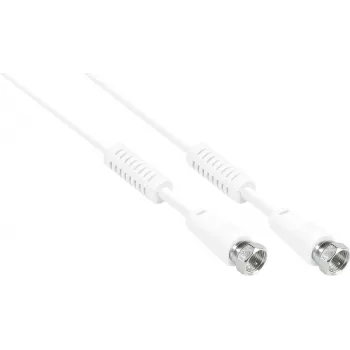 GoodConnections connettore F cavo coassiale connettore F su connettore F con nucleo in ferrite, schermatura 100%, 1,5 m, bianco (S-FP15W)