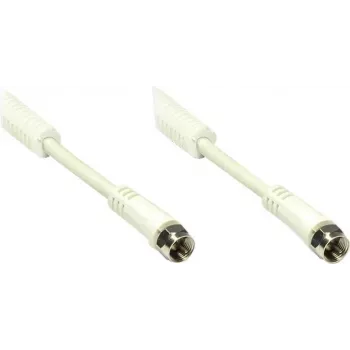 GoodConnections connettore F cavo coassiale connettore F su connettore F con nucleo in ferrite, schermatura 100%, 1,5 m, bianco (S-FP15W)