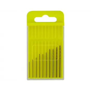 Donau Elektronik HSS-CO-200 set di punte elicoidali HSS-cobalto, 10 pz., 0,3–1,2 mm, DIN 338, gambo cilindrico