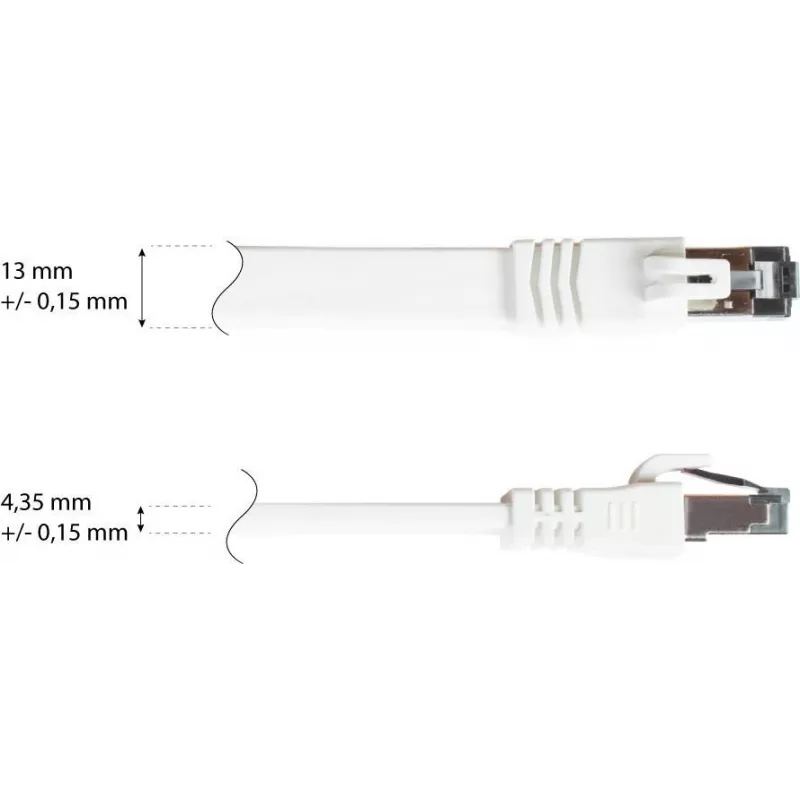 GoodConnections cavo patch piatto Cat. 8.1 U/FTP PiMF LSZH bianco 0,5 m 40Gbps 2000MHz 8080-F005W