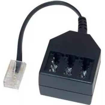 GoodConnections adattatore telefonico RJ45 (8P4C) connettore maschio su connettore femmina TAE-F, 20 cm, nero T4A-NFF