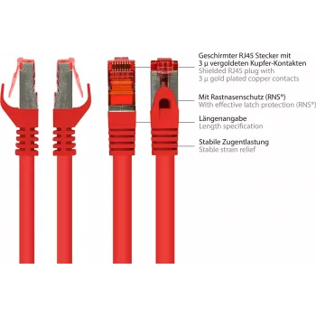 GoodConnections Alcasa 8060-400R Cat6 S/FTP Cavo patch, RJ45 maschio-maschio, 40 m, placcato oro