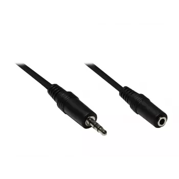GoodConnections cavo prolunga audio 3,5 mm, connettore maschio su connettore femmina, 3 poli, nero, 2,5 m AS-35V25