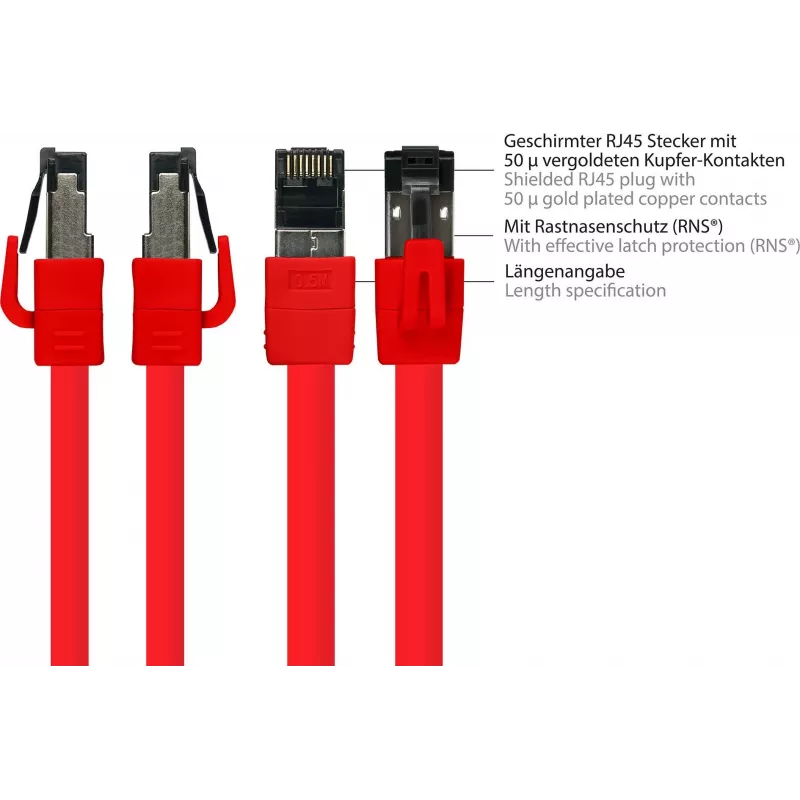 GoodConnections Alcasa 8080-015R cavo di rete Cat8.1 S/FTP 1,5 m rosso