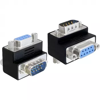 Delock adattatore D-Sub 9 pin connettore maschio su connettore femmina angolato 270° nero 65265