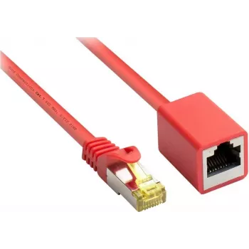 GoodConnections Cat.7 S/FTP prolunga cavo patch RJ45, 10 m, rosso, LSZH, 600 MHz, 10G, RNS protezione del fermo 8070VR-100R