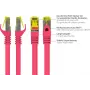 GoodConnections 8070R-400M Cat.7 S/FTP RJ45 cavo patch, PiMF, privo di alogeni, 600 MHz, OFC, protezione dell'aletta RNS, 40 m, magenta