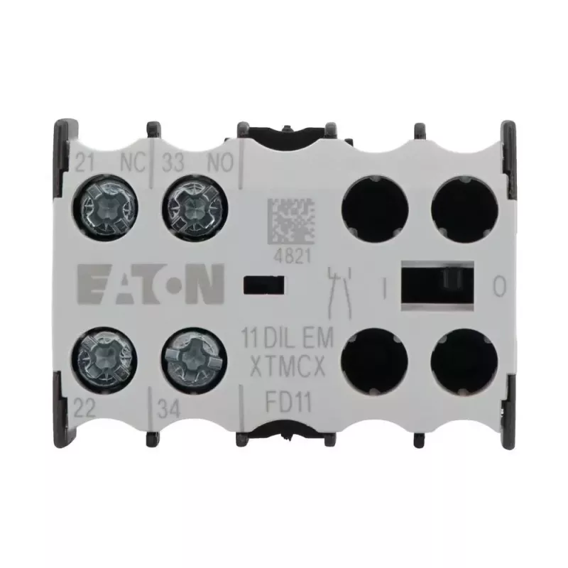 Eaton blocco contatti ausiliari 1NO+1NC 11DILEM 2 poli contatti a guida forzata 010080