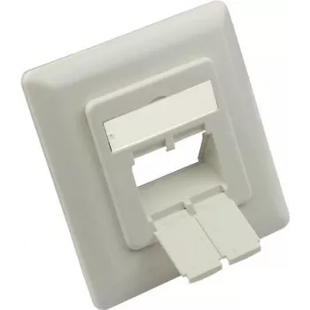 GoodConnections inserto centrale 50x50mm con placca di copertura 80x80mm per prese di rete, bianco segnale RAL9003 (GC-N0155)