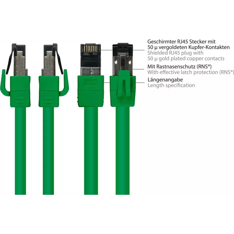 GoodConnections Alcasa 8080-005G cavo patch Cat8.1 S/FTP, 0,5 m, verde