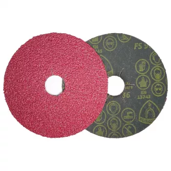 Klingspor 330485 Disco in fibra 125 mm grana 36, confezione da 25