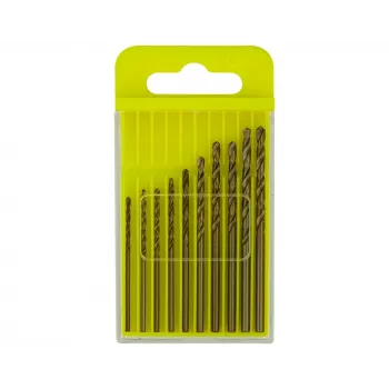Donau Elektronik HSS-CO-225 Set di punte elicoidali per metallo HSS-cobalto, 10 pezzi, 1,3–2,5 mm, DIN 338, gambo cilindrico