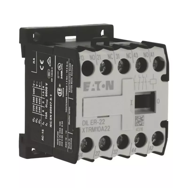 Eaton DILER-22-G(24VDC) Minicontattore, 4 poli, 2NO+2NC, bobina 24V DC 010042