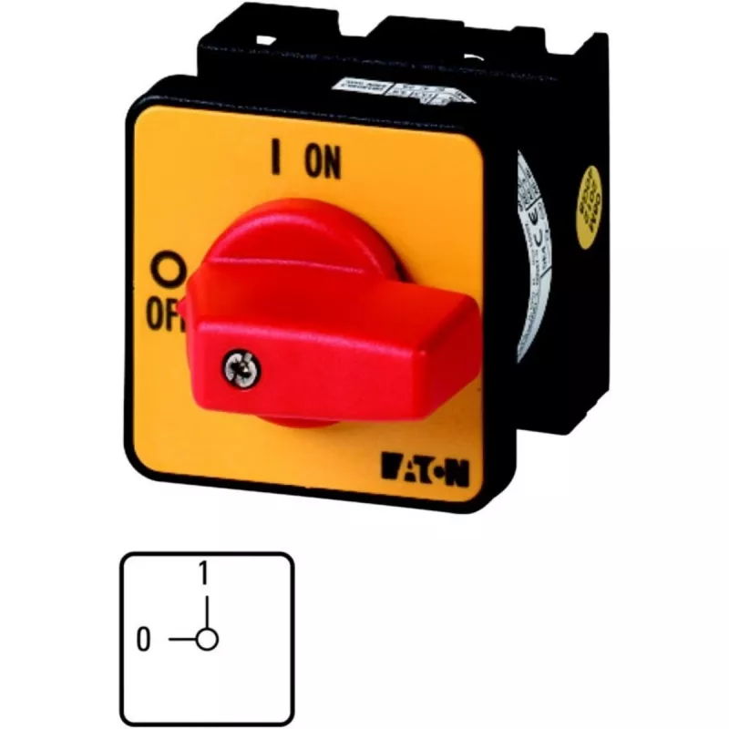 Eaton T0-2-1/E-RT Interruttore a camme 3 poli 20 A, IP65, rosso/giallo 011082