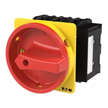 Eaton P3-100/EA/SVB/HI11 interruttore principale 3 poli 100 A, IP65, manopola rotante rossa/gialla, montaggio da parete 029383