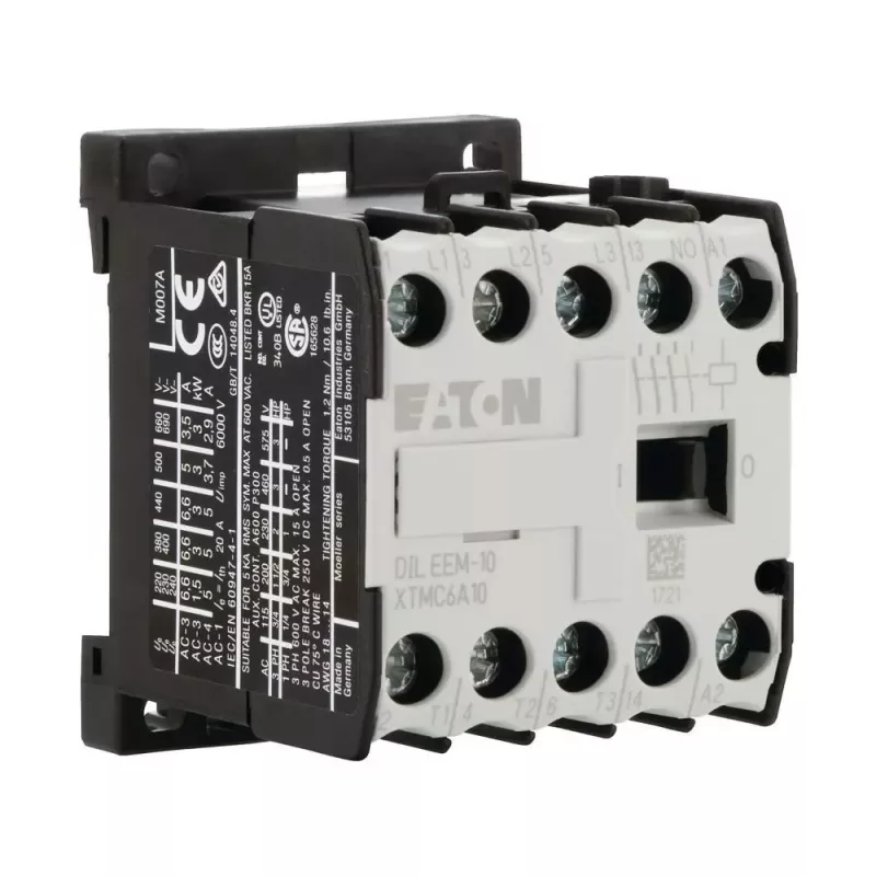 Eaton DILEEM-10-G 24V DC contattore ausiliario, 1NO, 690V, nero/bianco 051643
