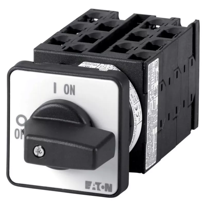Eaton T0-6-15866/E interruttore a camme 3 poli 20A 690V AC IP65 frontale nero/argento 055460