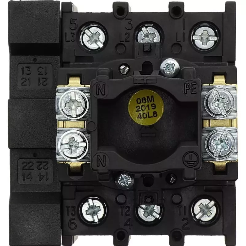 EATON P1-32/EA/SVB/HI11 Interruttore principale, 3 poli, 32 A, montaggio su quadro, rosso/giallo 072567