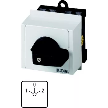 Eaton T0-3-8212/IVS Interruttore rotativo ON-OFF 3 poli, 20 A, 690 V, manopola nera, pannello frontale bianco, IP65 079186