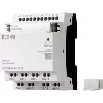 Eaton EASY-E4-UC-16RE1 Relè di controllo easyE4, 8 DI, 4 AI, 8 uscite a relè, Ethernet, LCD, guida DIN