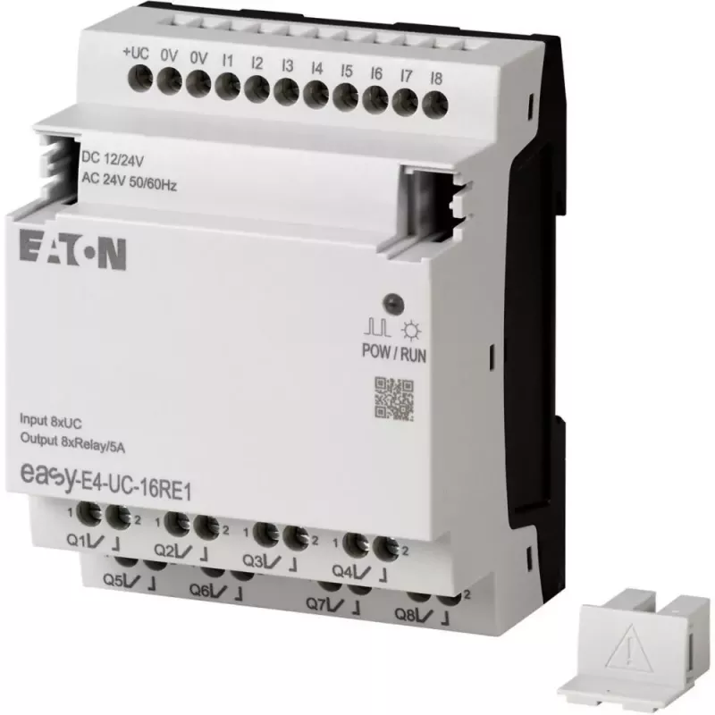 Eaton EASY-E4-UC-16RE1 Relè di controllo easyE4, 8 DI, 4 AI, 8 uscite a relè, Ethernet, LCD, guida DIN