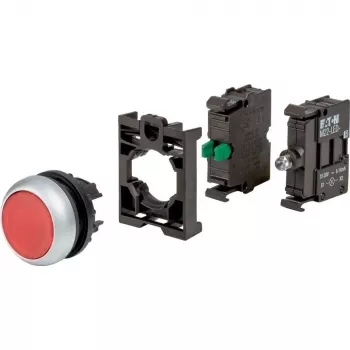 Eaton M22-DL-R-K10LED-BVP Pulsante illuminato, rosso, 1NO, LED 12-30V AC/DC, anello frontale in plastica 110932
