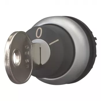 Eaton M22-WRS-MS20 attuatore selettore a chiave, 2 posizioni, a ritenuta, chiave MS20, anello frontale metallo titanio, nero 111779