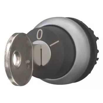 Eaton M22-WS-MS2 attuatore selettore a chiave, 2 posizioni a ritenuta, nero/argento 111790