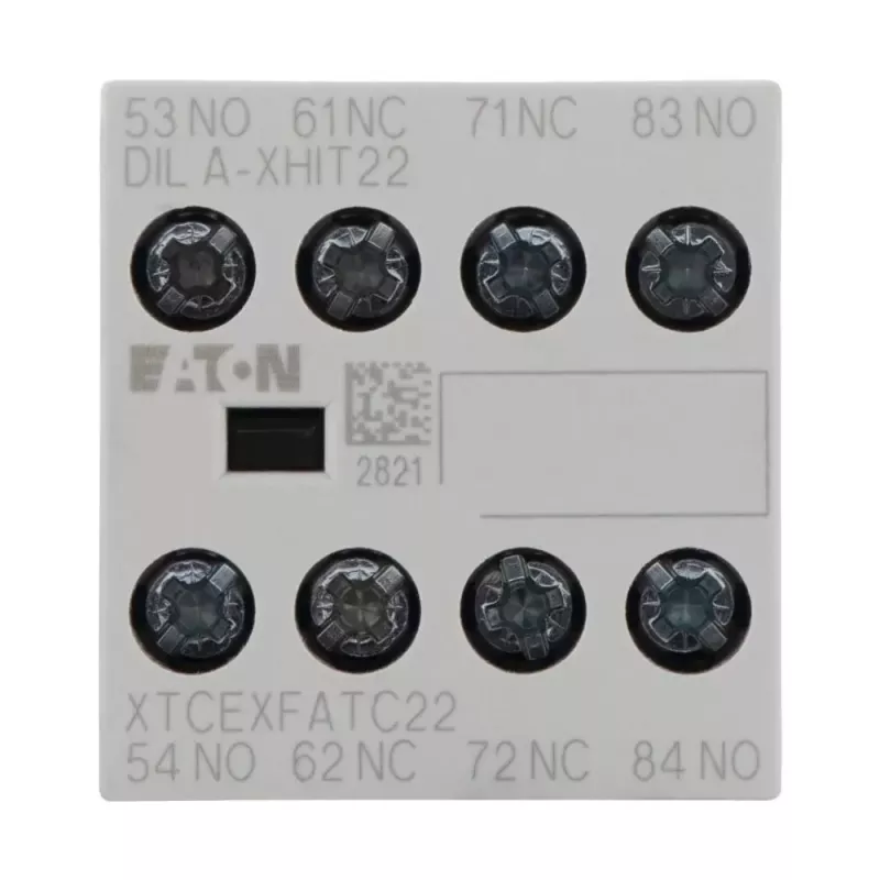 Eaton DILA-XHIT22 blocco contatti ausiliari, 2NO+2NC, montaggio frontale, morsetti a vite, nero/bianco 101044