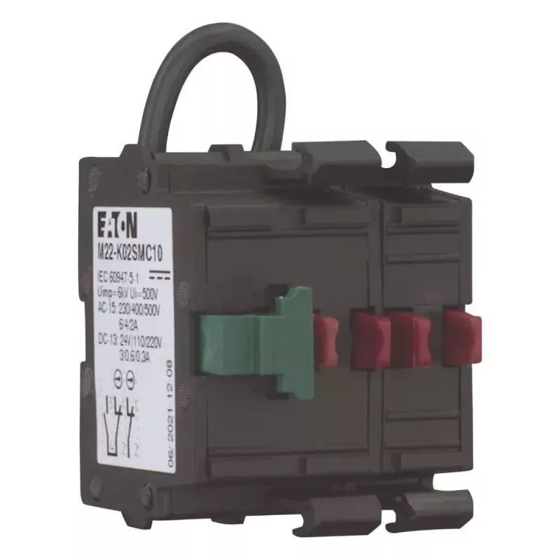 Eaton M22-K02SMC10 relè di potenza, 2 NC, montaggio frontale, morsetti a vite, nero 121474