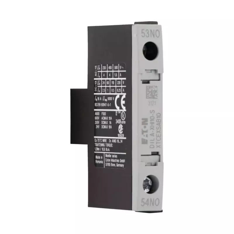 Eaton DILA-XHI10-S blocco contatti ausiliari, 1 NO, montaggio frontale, per contattori DILM7-DILM38 115948