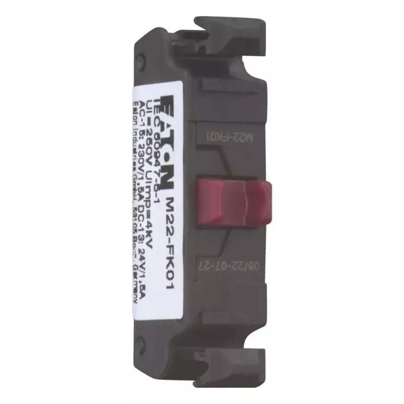 Eaton M22-FK01 elemento di contatto posteriore piatto, 1 NC, morsetti a vite, montaggio frontale 180791