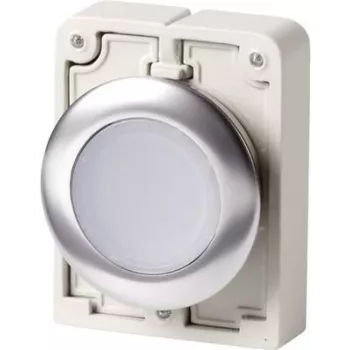 Eaton M30C-FDRL-W attuatore pulsante piatto rotondo, anello decorativo cromato, bianco 182950
