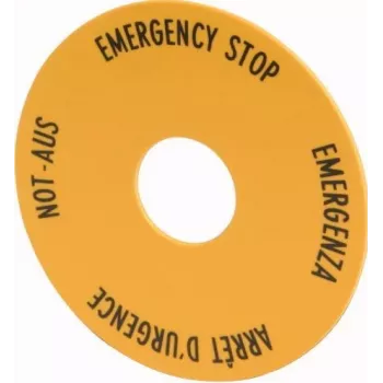 Eaton M22-XAK1 targhetta arresto di emergenza, gialla, 90 mm, IP66 216465