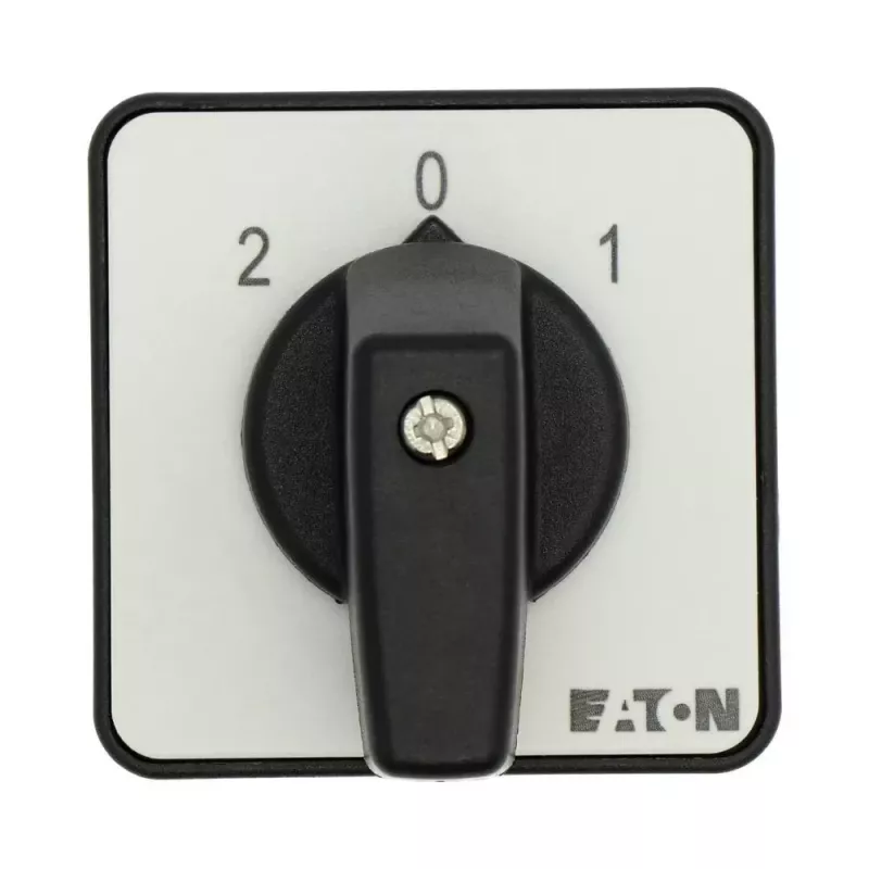 Eaton T0-1-15421/E interruttore a camme, 1 polo, ON-OFF, 20 A, 690 V AC, leva, nero, pannello frontale 48x48 mm 095806