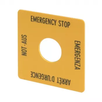 Eaton 216484 serie M22 targhetta cieca gialla, montaggio frontale a scatto, policarbonato