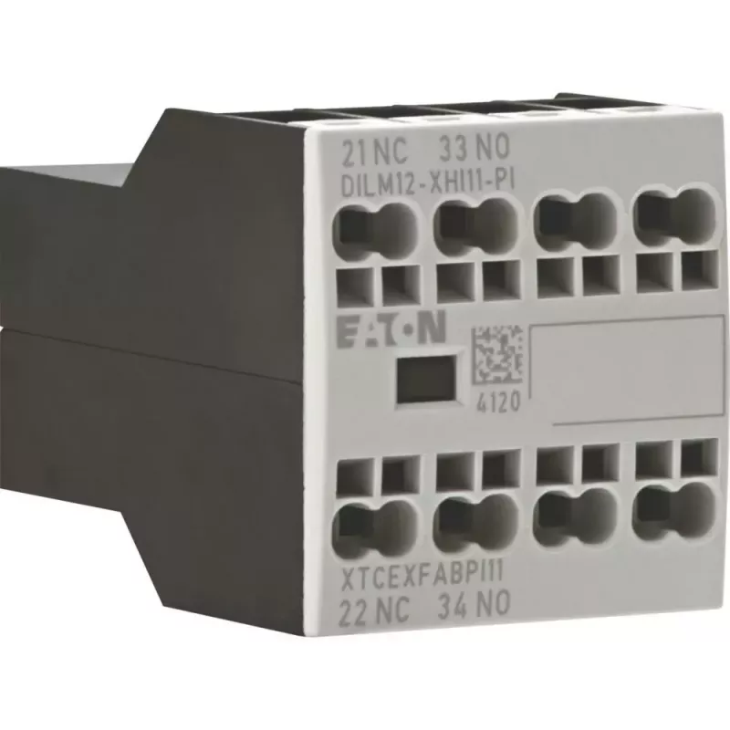 Eaton DILM12-XHI11 blocco contatti ausiliari, 1NO+1NC, montaggio frontale, morsetti a vite 199456