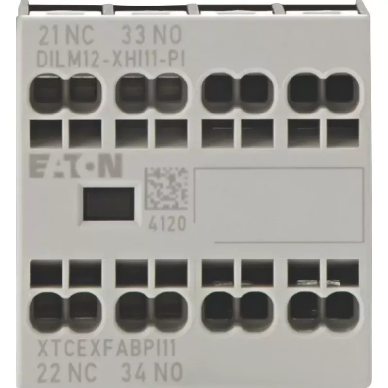 Eaton DILM12-XHI11 blocco contatti ausiliari, 1NO+1NC, montaggio frontale, morsetti a vite 199456