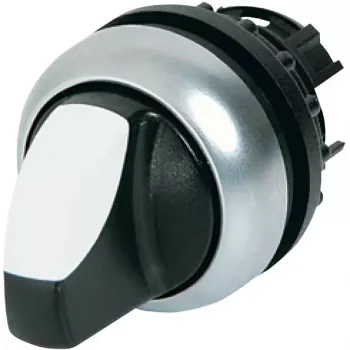 Eaton M22-WLK3-W Attuatore selettore, 3 posizioni, a ritenuta, manopola bianca, placca titanio, 22,5 mm 216833