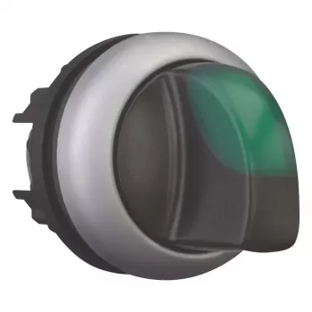 Eaton M22-WLK3-G Selettore, 3 posizioni, a ritenuta, leva verde, placca titanio, 22,5 mm 216837