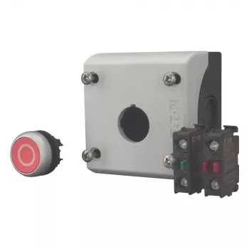 Eaton M22-D-R-X0/KC11/I Attuatore pulsante con blocco contatti, rosso, titanio, plastica, IP66/IP67/IP69 216521