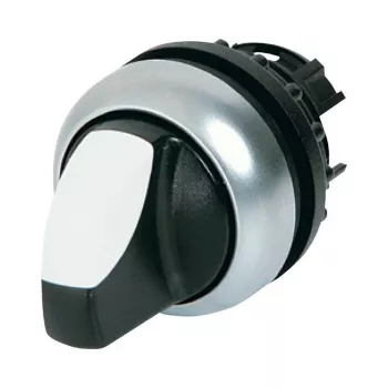 Eaton M22-WRLK3-W Attuatore interruttore a bilanciere 3 posizioni, plastica, leva bianca, placca titanio 216843-BK