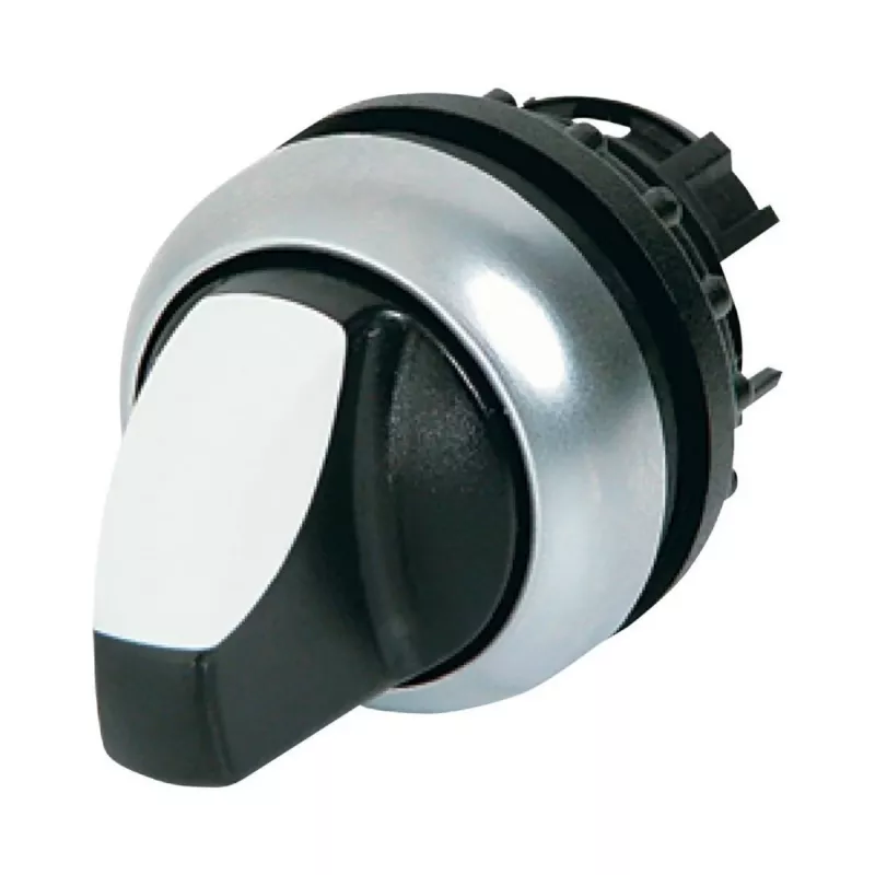 Eaton M22-WRLK3-W Attuatore interruttore a bilanciere 3 posizioni, plastica, leva bianca, placca titanio 216843-BK