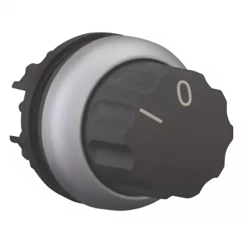Eaton M22-W Attuatore selettore, 3 posizioni a scatto, nero, anello frontale in plastica, montaggio 22,5 mm
