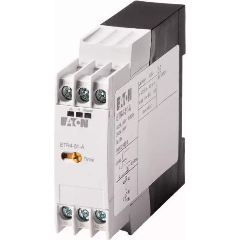 Eaton ETR4-51-A Relè temporizzatore stella-triangolo, 24-240V AC/DC, 3-60s, 2 CO, guida DIN 031884