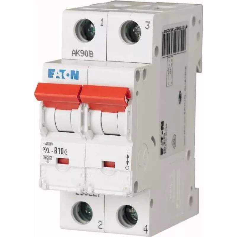 Eaton PXL-B10/2 Interruttore automatico magnetotermico, 1 polo, curva B, 10 A, 6 kA, montaggio su guida DIN 236227