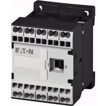 Eaton DILEM-01-G-C(24VDC) mini contattore, 3 poli, 1 NC, bobina 24 V DC, 9 A, 4 kW, IP20, nero/bianco 230167