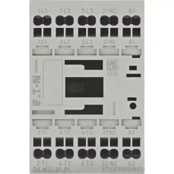 EATON DILM12-199244 contattore di potenza 3 poli, 12 A, bobina 230 V 50 Hz / 240 V 60 Hz, 1 contatto ausiliario NO, morsetti a vite