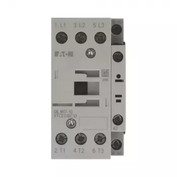 Eaton DILM17-10 contattore di potenza, 3 poli, 17 A, 690 V AC, bobina 42 V 50 Hz / 48 V 60 Hz, 1 contatto ausiliario NO, IP00, nero/bianco 277000