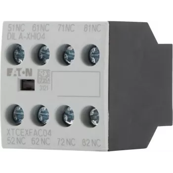 Eaton DILA-XHI04 blocco contatti ausiliari, 4 poli, 2NO+2NC, montaggio frontale, morsetti a vite, nero/bianco 276424